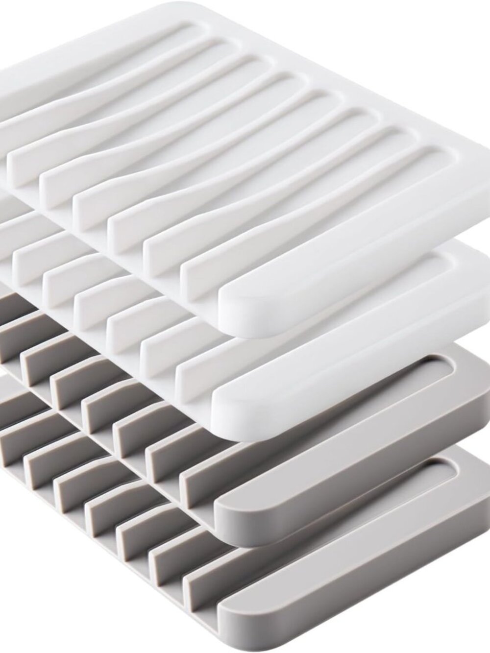 4PCS Self-Draining Silicone Bar Soap Dish and Holders for Shower